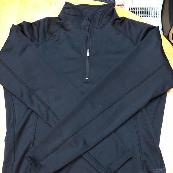 Black quarter zip athletic warm up jacket - Picture 3 of 4